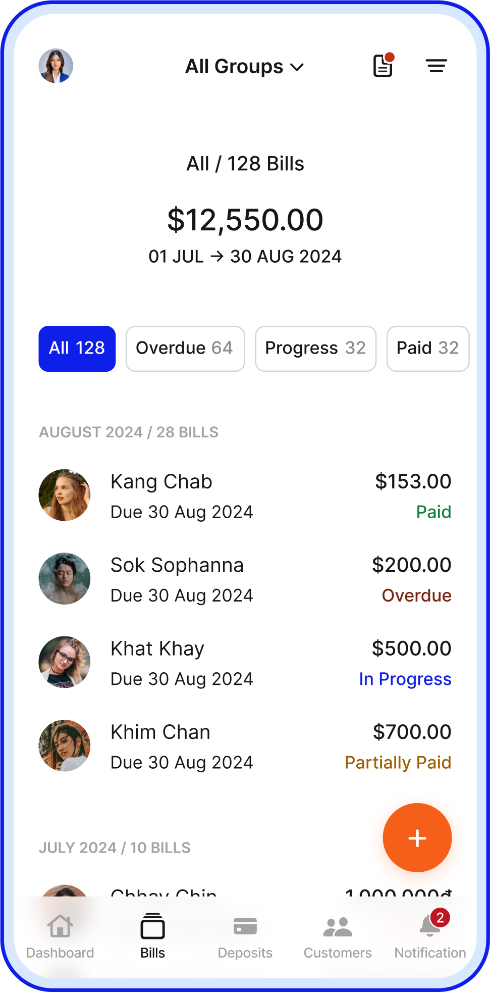 WeBill365 platform on both Web and Mobile